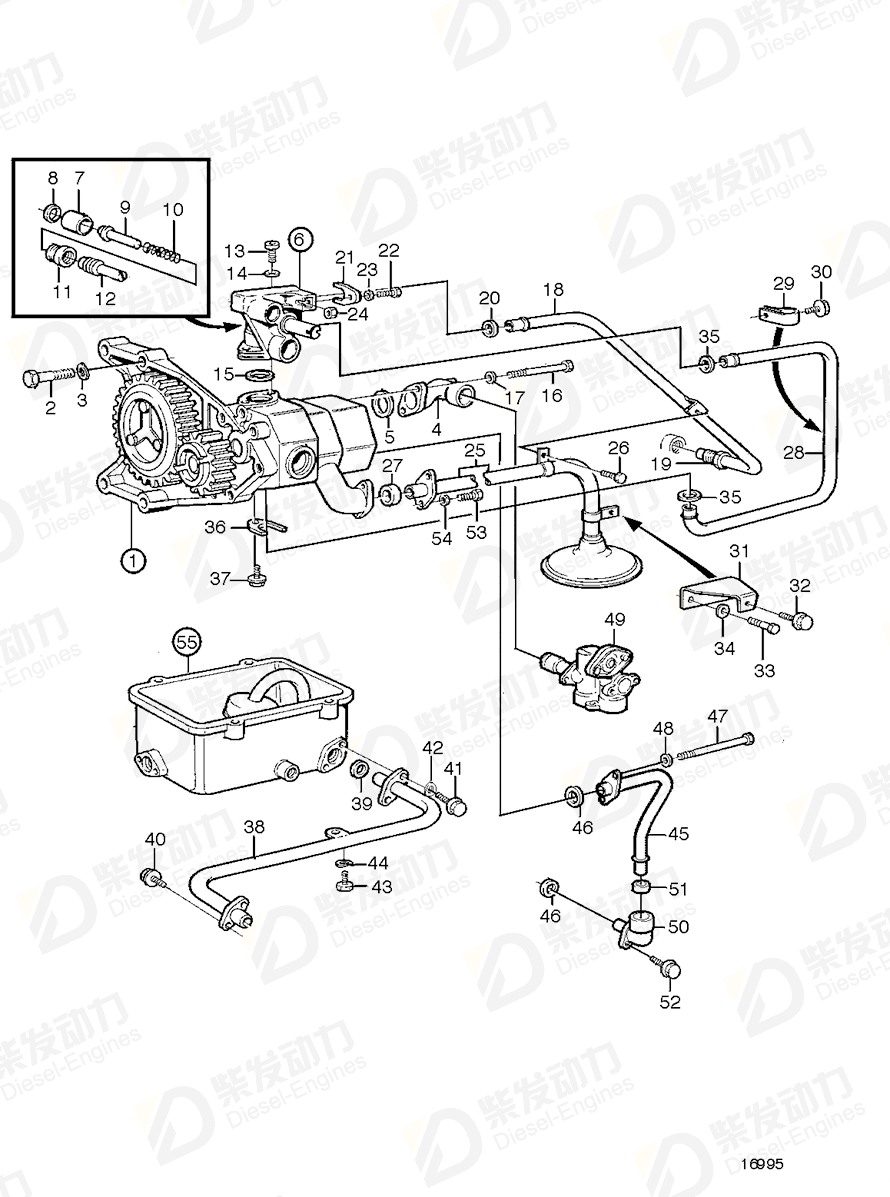 VOLVO Suction pipe 425291 Drawing VOLVO Suction pipe 425291 Drawing